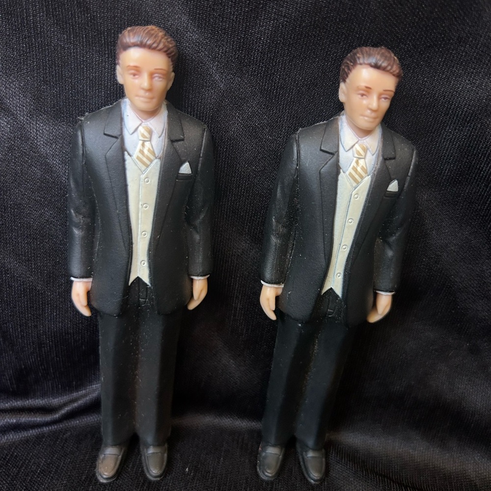 Elegant Black Suit Groom Figurines